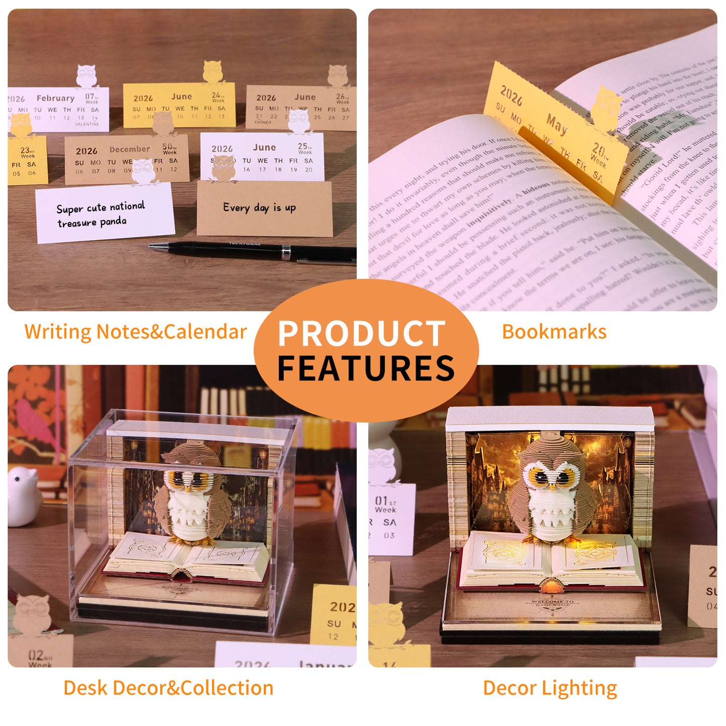 Magic Owl 3D Art Calendar 2026