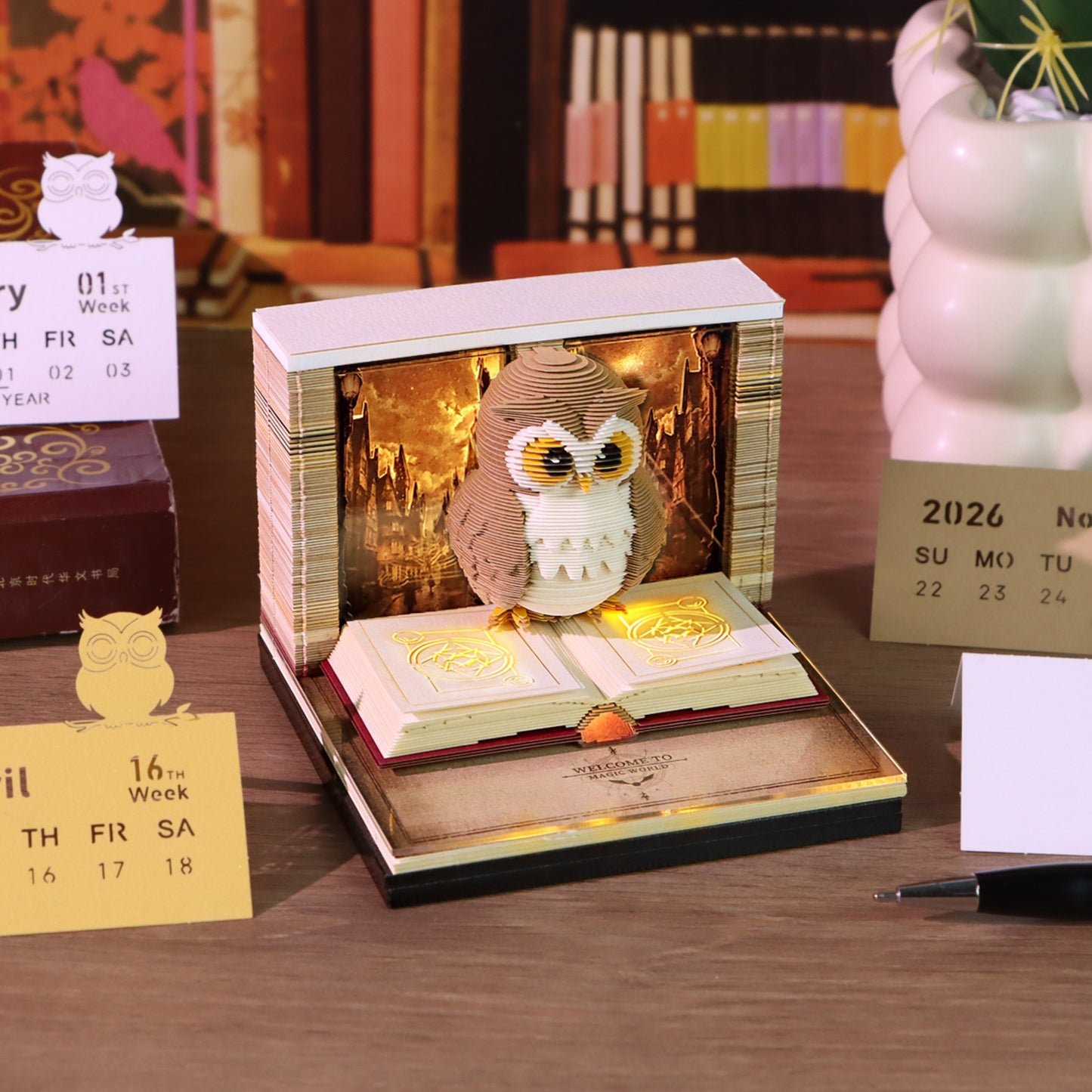 Magic Owl 3D Art Calendar 2026