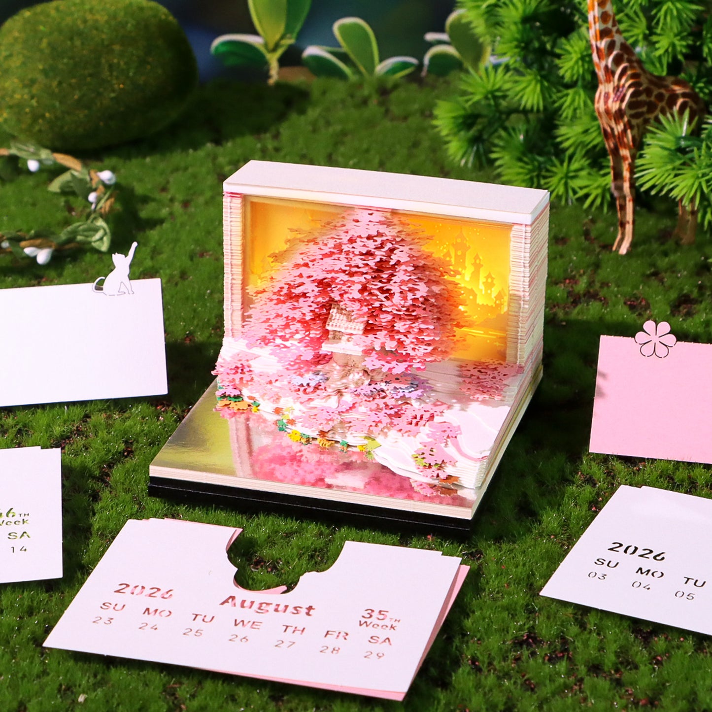 Flower Sea Tree Island 3D Art Calendar 2026