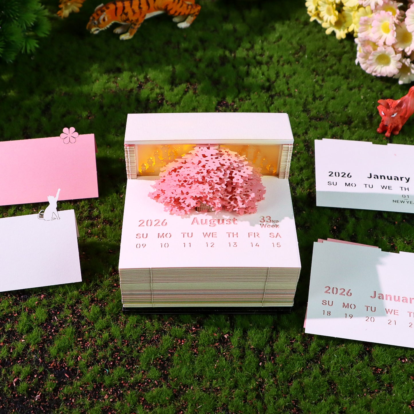 Flower Sea Tree Island 3D Art Calendar 2026