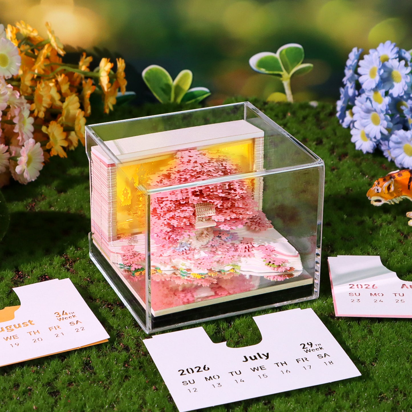 Flower Sea Tree Island 3D Art Calendar 2026