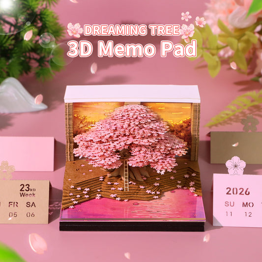 Cherry Blossom Tree 3D Memo Pad Calendar 2026
