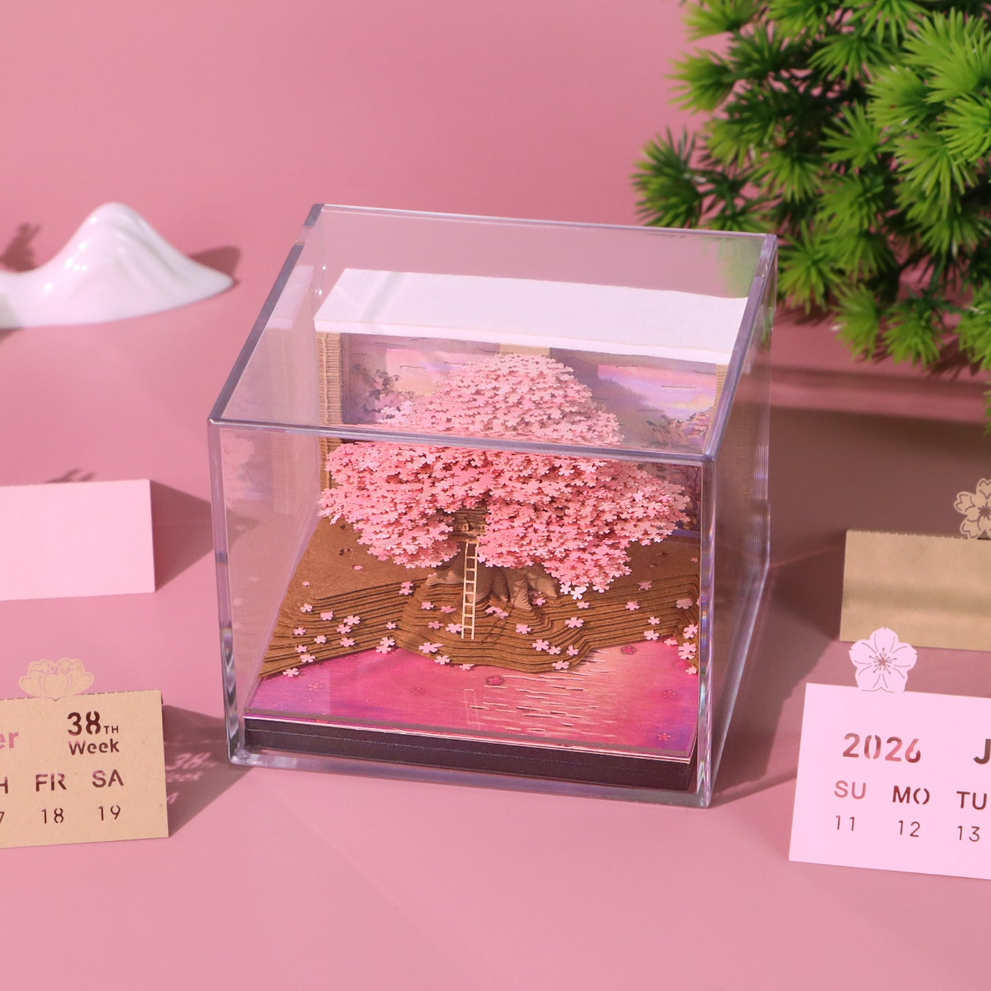 Cherry Blossom Tree 3D Memo Pad Calendar 2026