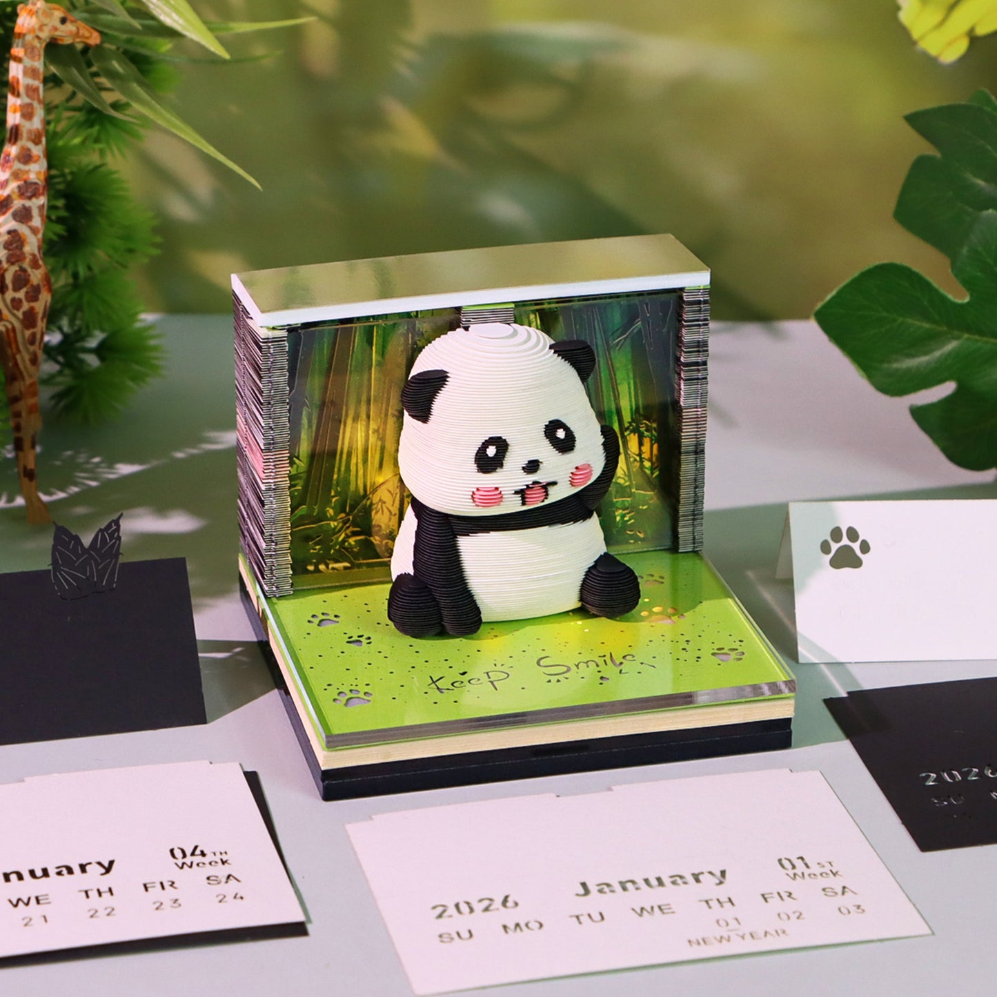 Panda 3D Calendar Memo Pad 2026