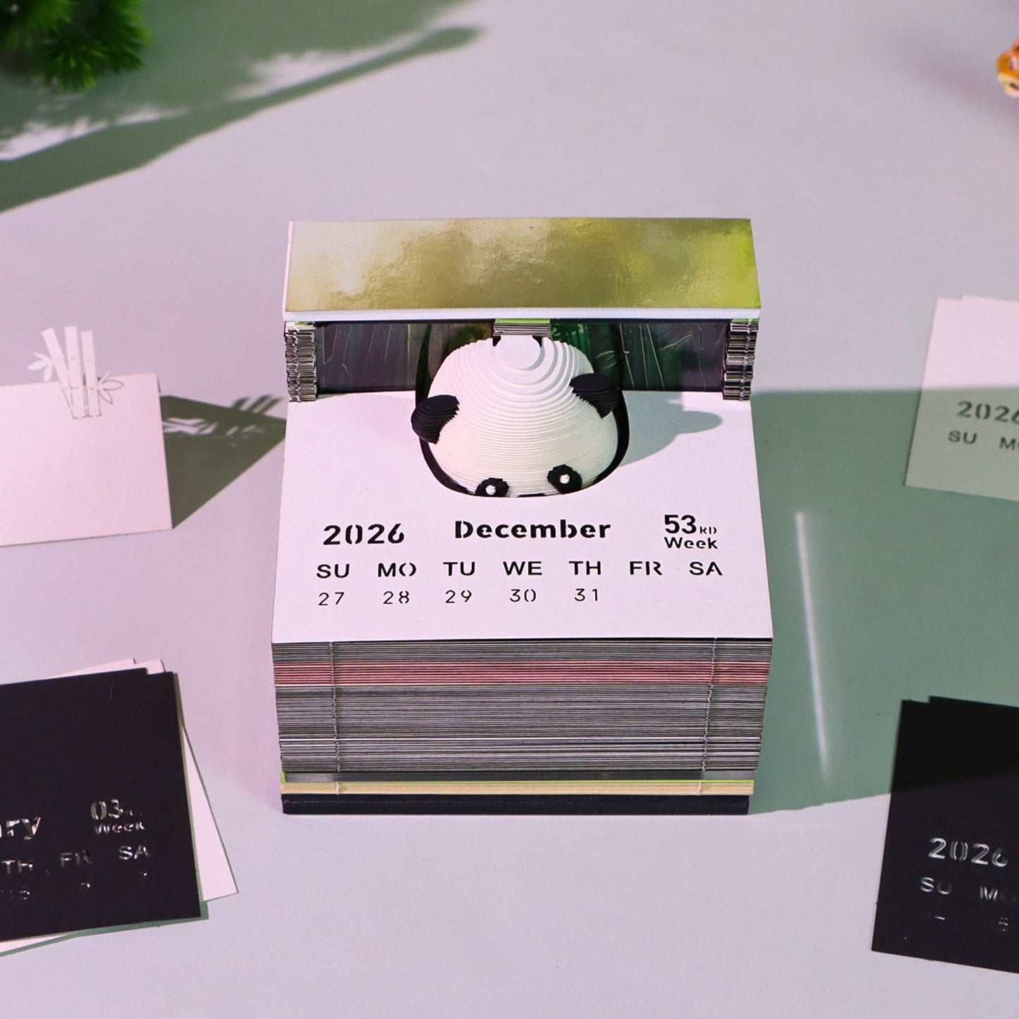Panda 3D Calendar Memo Pad 2026
