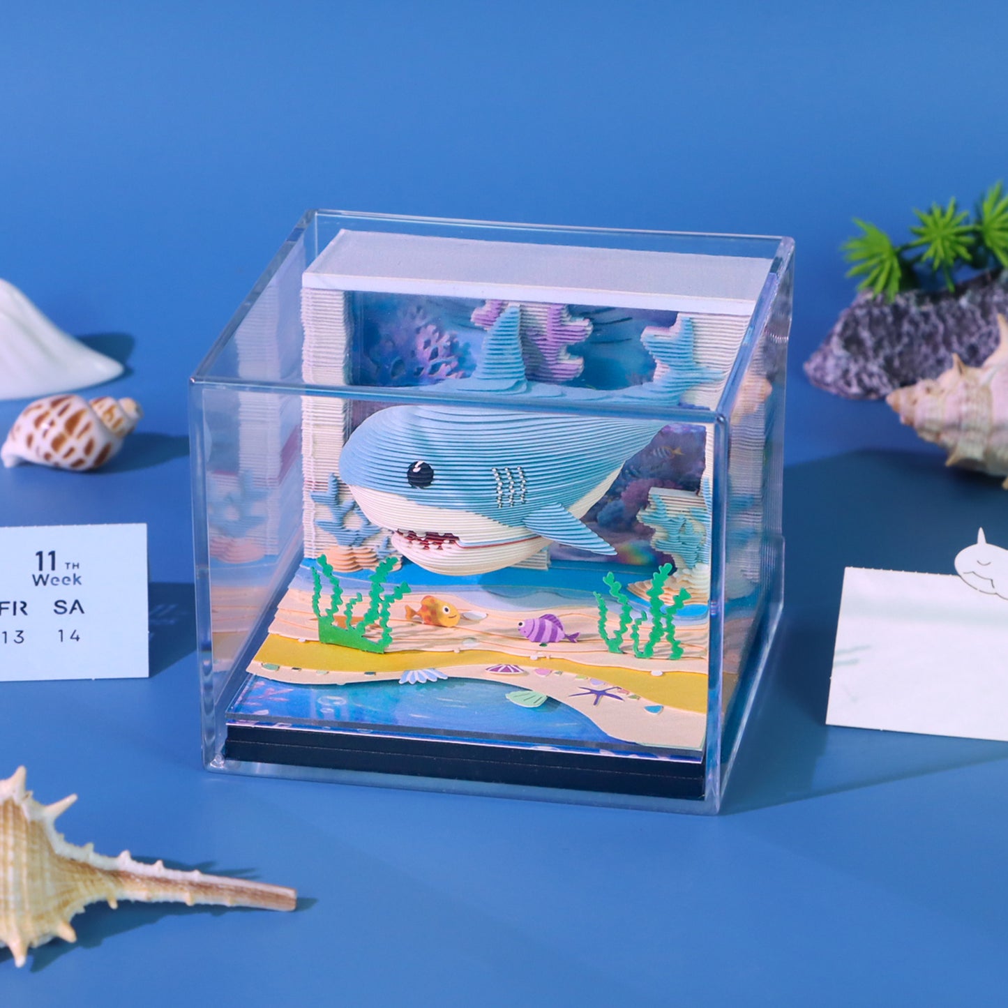 Ocean Cute Shark 3D Calendar 2026