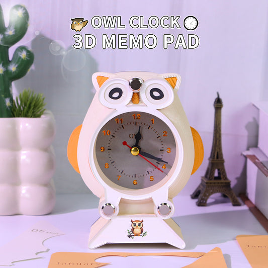 3-in-1 3D Paper Sculpture Art Memo Pad Calendar & Clock