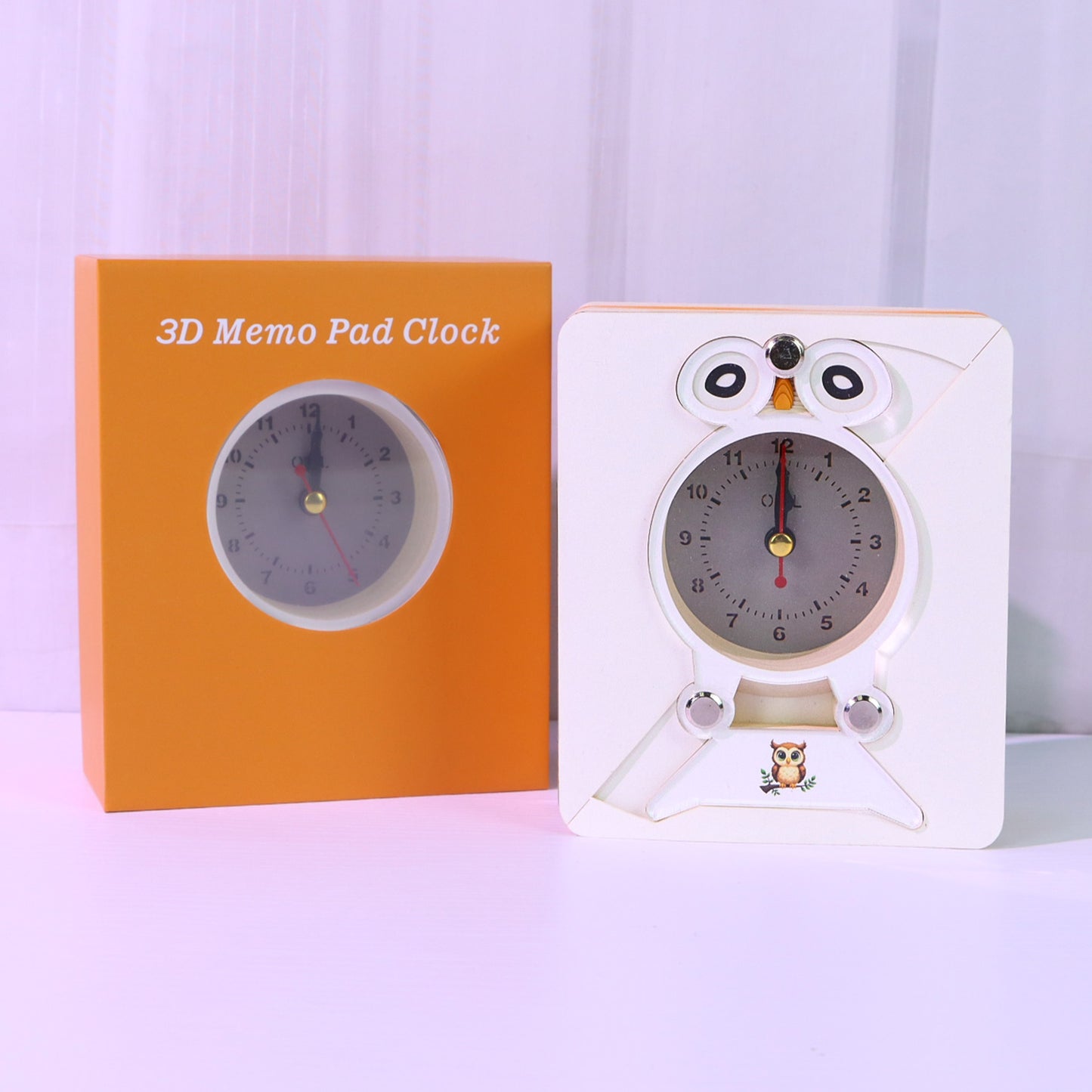 3-in-1 3D Paper Sculpture Art Memo Pad Calendar & Clock