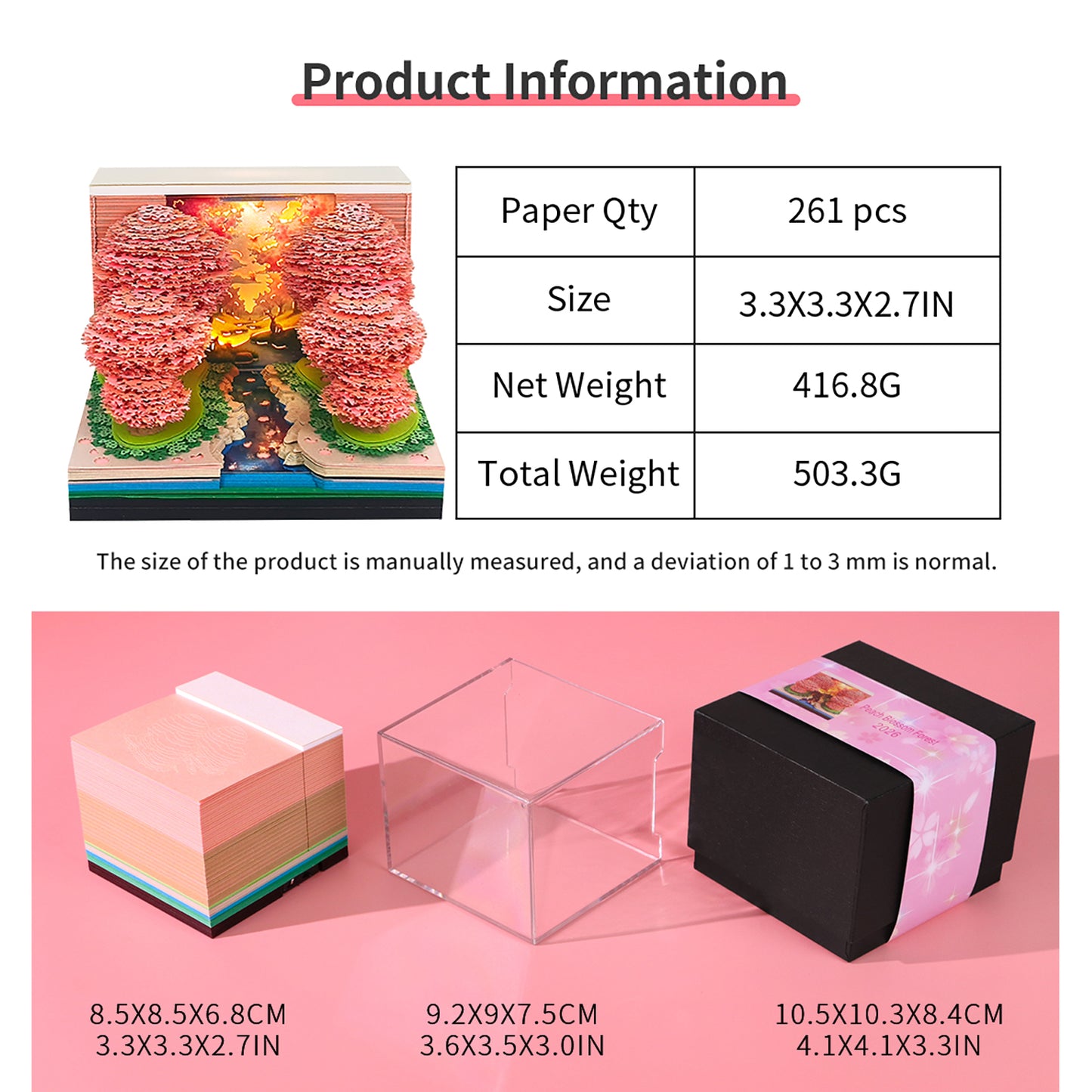 Peach Forest 3D Art Calendar 2026
