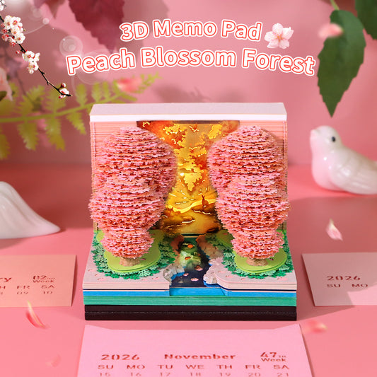 Peach Forest 3D Art Calendar 2026